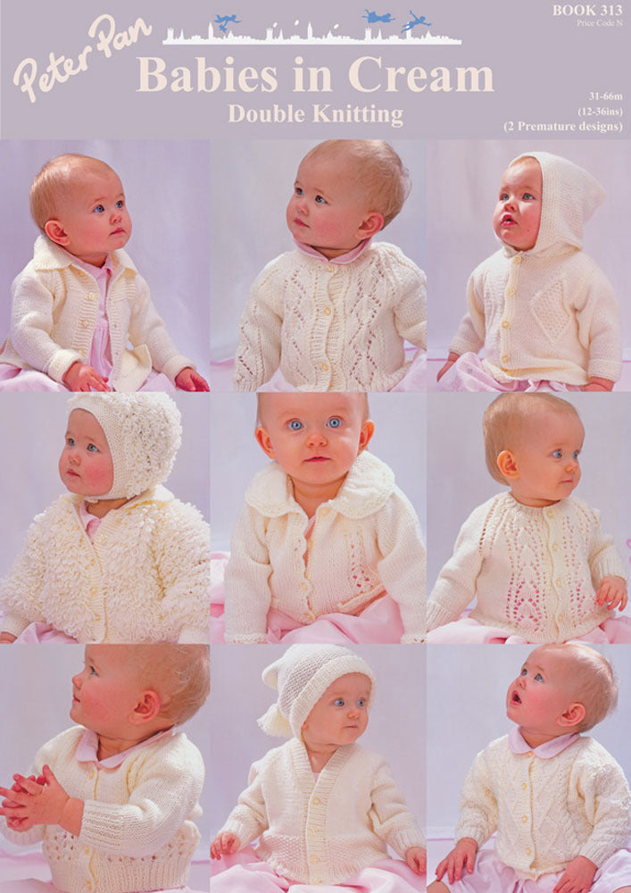 Peter Pan Babies in Cream Double Knitting - 313