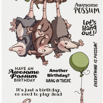 Art Impressions Funny Farm Clear Stamps - Possum
