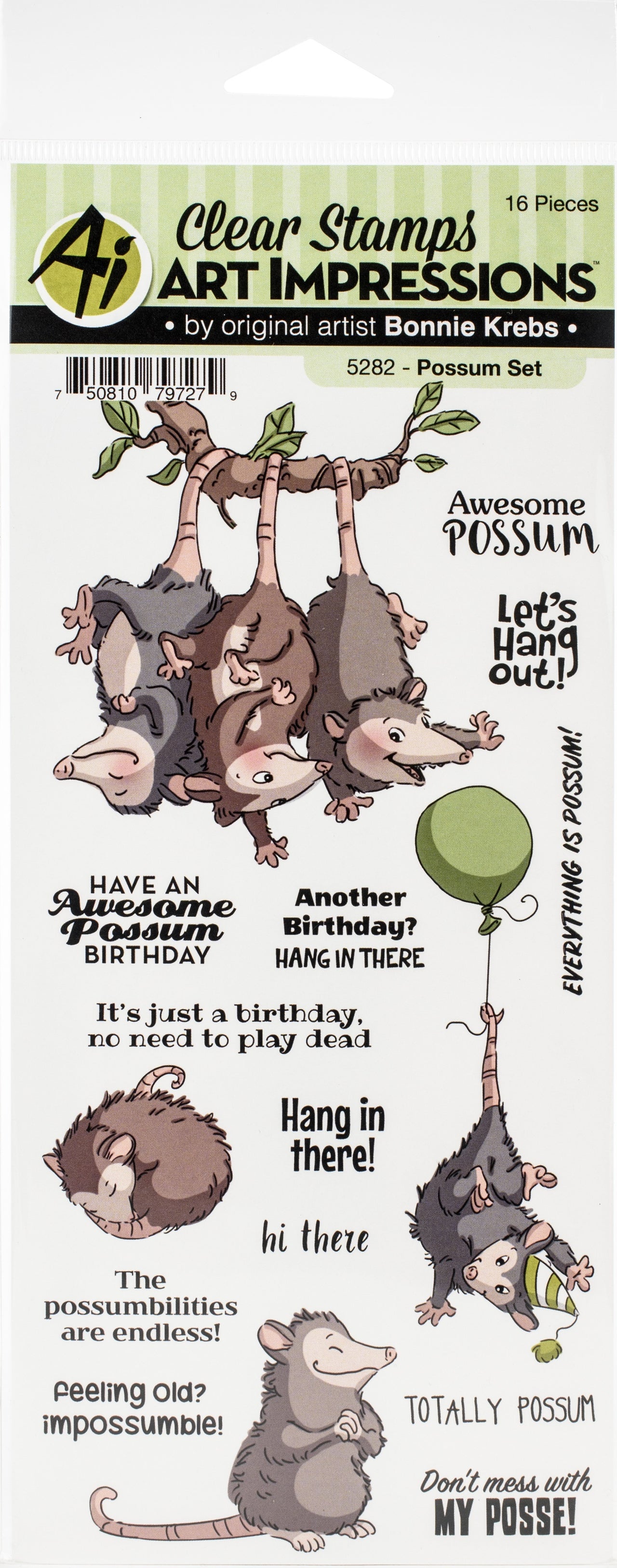 Art Impressions Funny Farm Clear Stamps - Possum
