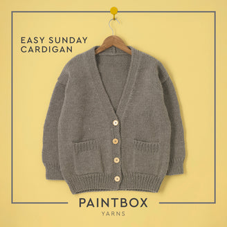 Easy Sunday Cardigan - Free Knitting Pattern for Women in Paintbox Yarns Wool Blend Chunky