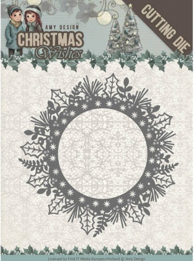 Find It Trading Amy Design Die - Holly Wreath, Christmas Wishes