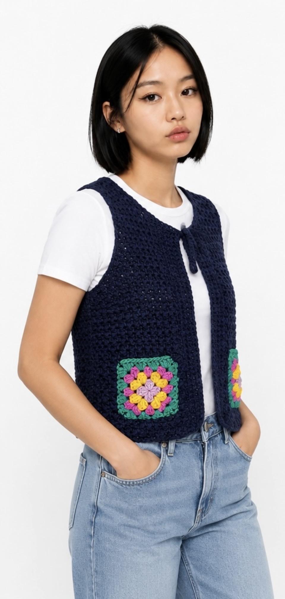 Dense Stitch Crochet Waistcoat