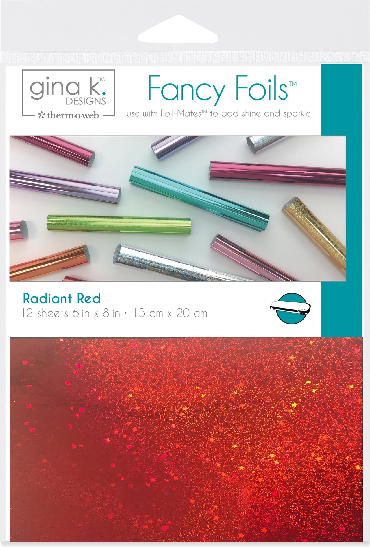 Therm O Web Gina K Designs Fancy Foil 6"X8" 12/Pkg - Radiant Red
