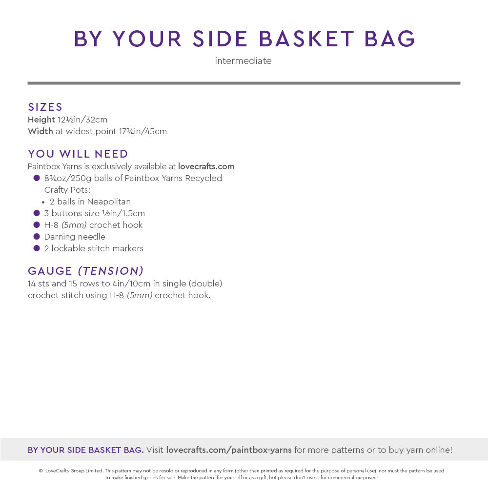 By Your Side Basket Bag - Free Crochet Pattern for Women in Paintbox Yarns Recycled Crafty Pots by Paintbox Yarns