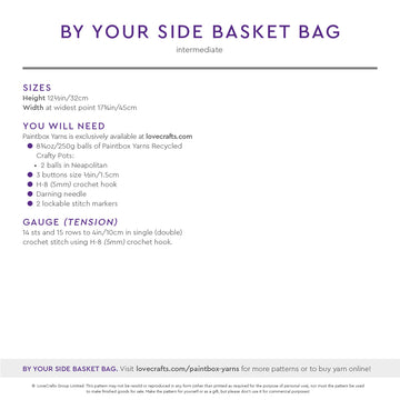 By Your Side Basket Bag - Free Crochet Pattern for Women in Paintbox Yarns Recycled Crafty Pots by Paintbox Yarns
