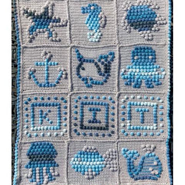 Personalised Sea Life Blanket by Melu Crochet