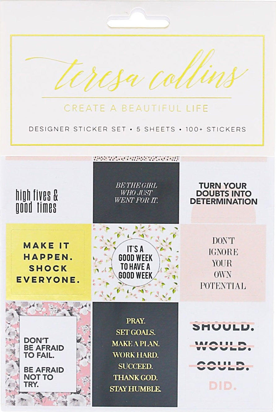 Teresa Collins Designer Stickers 5/Sheets - Daily