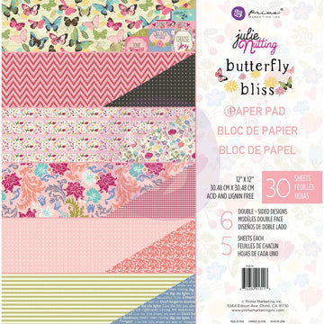 Prima Marketing Double-Sided Paper Pad 12"X12" 30/Pkg - Butterfly Bliss - Loving Life