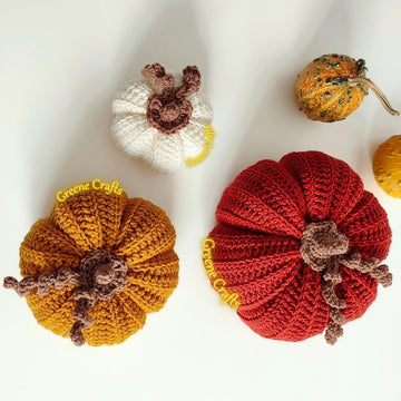 Pumpkin Centerpiece Crochet Pattern - Stacked Fall Pumpkin Decor