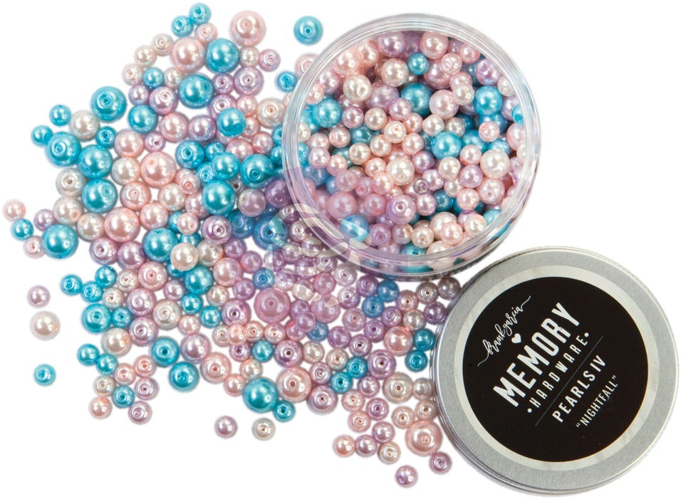 Prima Marketing Memory Hardware Glass Pearls - #4 Nightfall, 7.5oz/3 Sizes