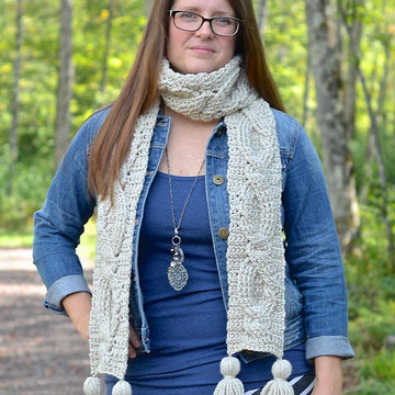 "Twisting Trellis" Cabled Scarf