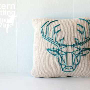 Origami Stag Head Throw Pillow (2016012)