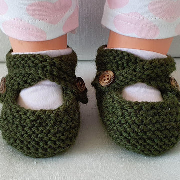 Melinda - 8ply buttoned baby shoes