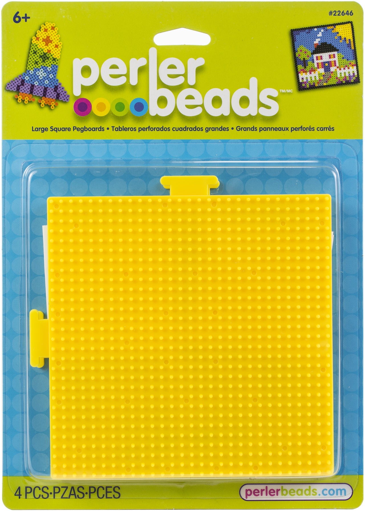 Perler Pegboards 2/Pkg - Large Square Yellow