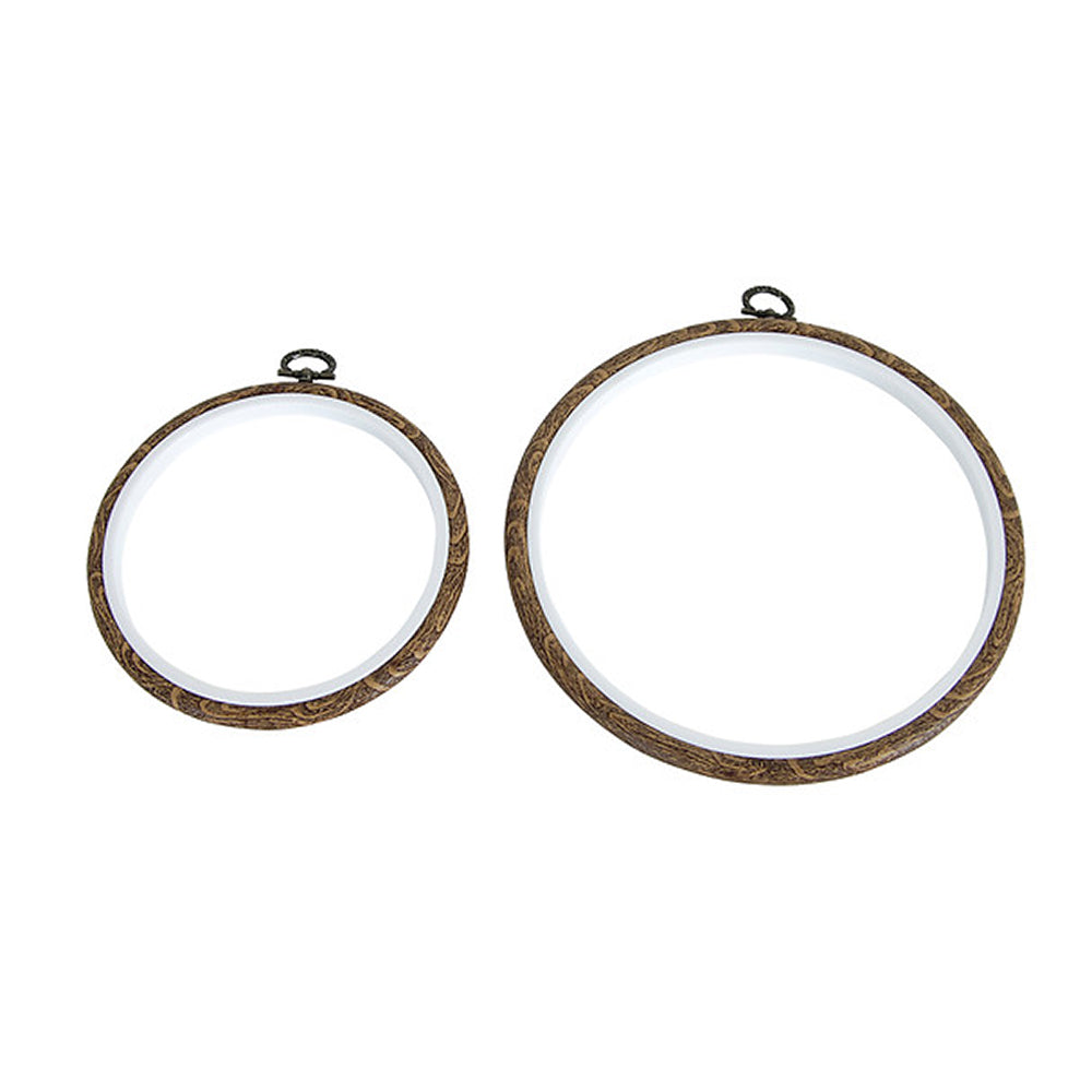 DMC 5in (13cm) Round Flexi Hoop - Wood