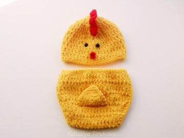 Chicken Baby Hat and Diaper Cover
