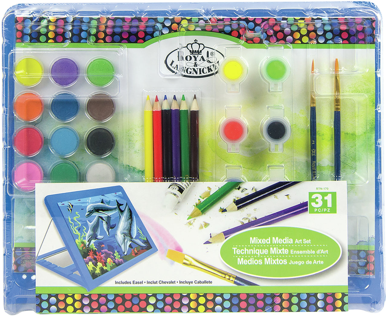 Royal Brush Mixed Media Blue Easel Art Set 31/Pkg - 562362