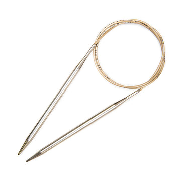 AddiPremium Classic Circular Knitting Needle with Brass Tips and Gold Cords 80cm