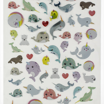 Paper House Life Organized Micro Stickers 2/Sht - Narwhals