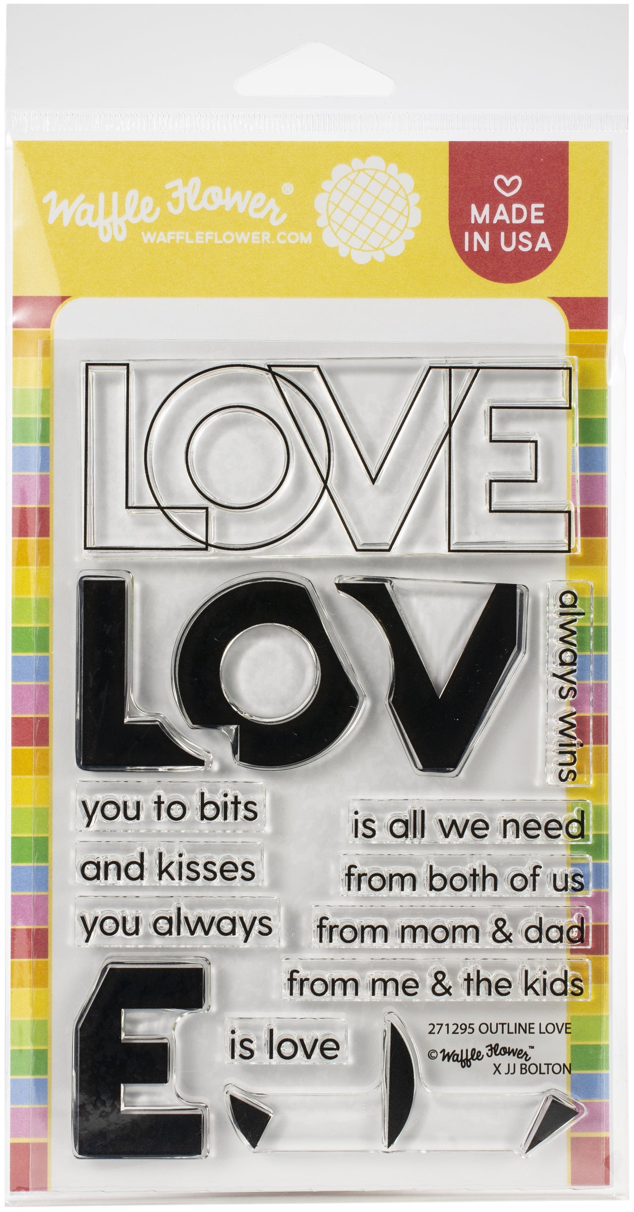 Waffle Flower Crafts Clear Stamps 4"X6" - Outline Love