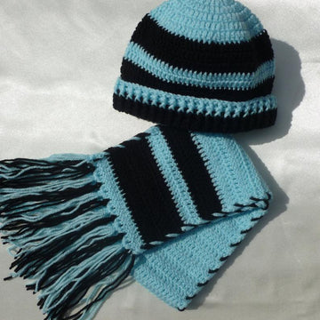 Crochet Baby Beanie Hat and Scarf