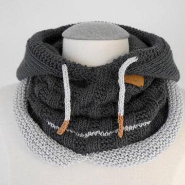 Knitting Pattern – Hooded Scarf Hoody –no.182E