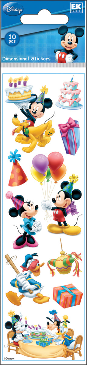Sticko Disney Slims Dimensional Stickers - Mickey Mouse Birthday