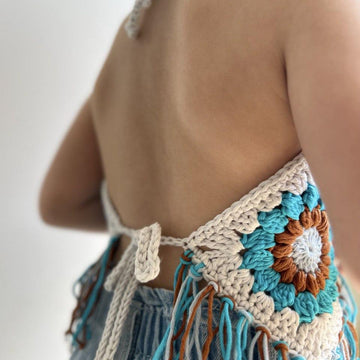 Granny Square Halter Top for Kids