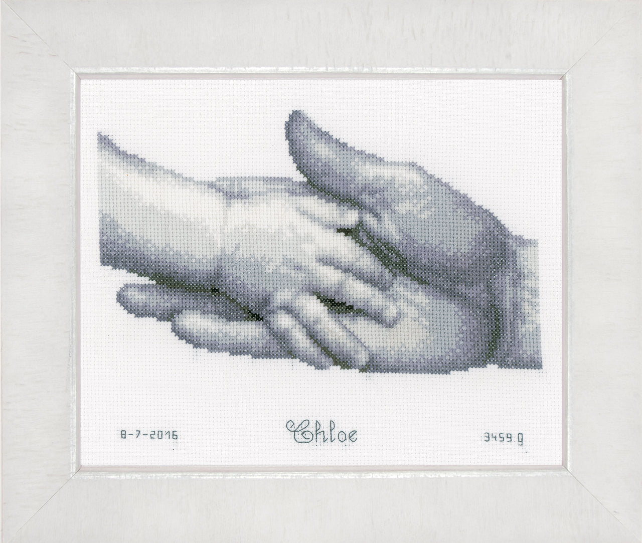 Vervaco Hands Birth Record Cross Stitch Kit - 24cm x 19cm