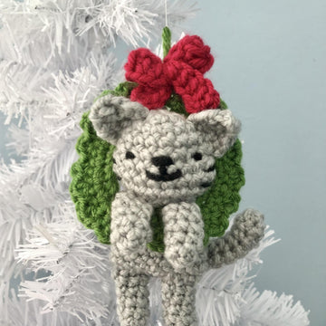 Cat in a Wreath Christmas Ornament