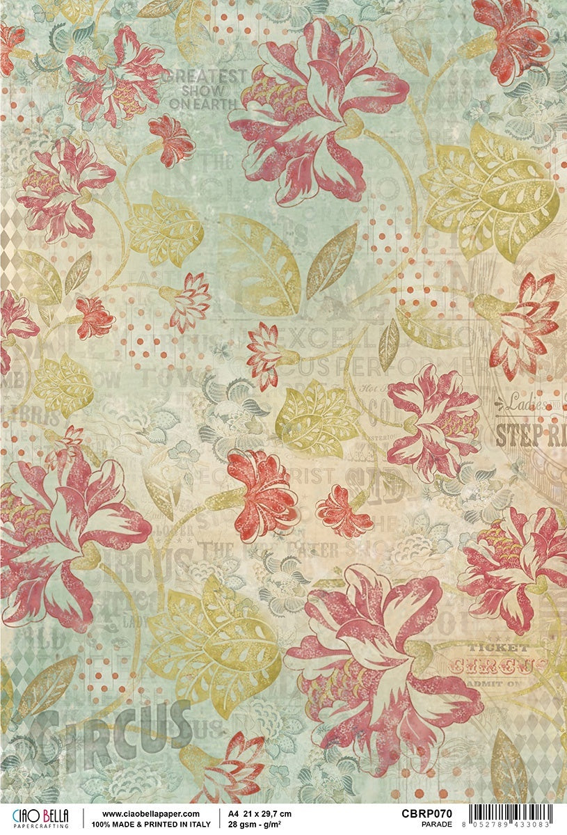 Ciao Bella Rice Paper Sheet A4 5/Pkg - Parade, Collateral Rust