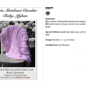 Paris Matelassé Circular Baby Afghan
