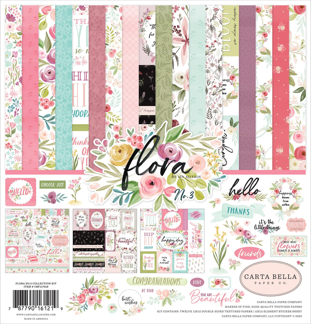 Echo Park Paper Carta Bella Collection Kit 12"X12" - Flora No. 3