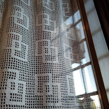 Lace Curtain crossed squares