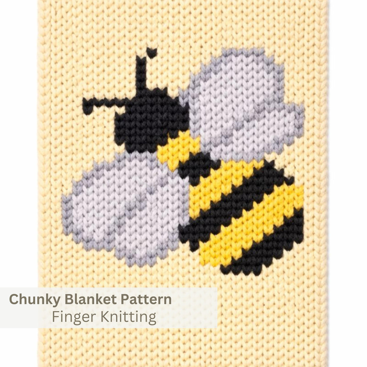 Bee Chunky Baby Blanket Pattern: Finger Knitting Tutorial (PDF Pattern)