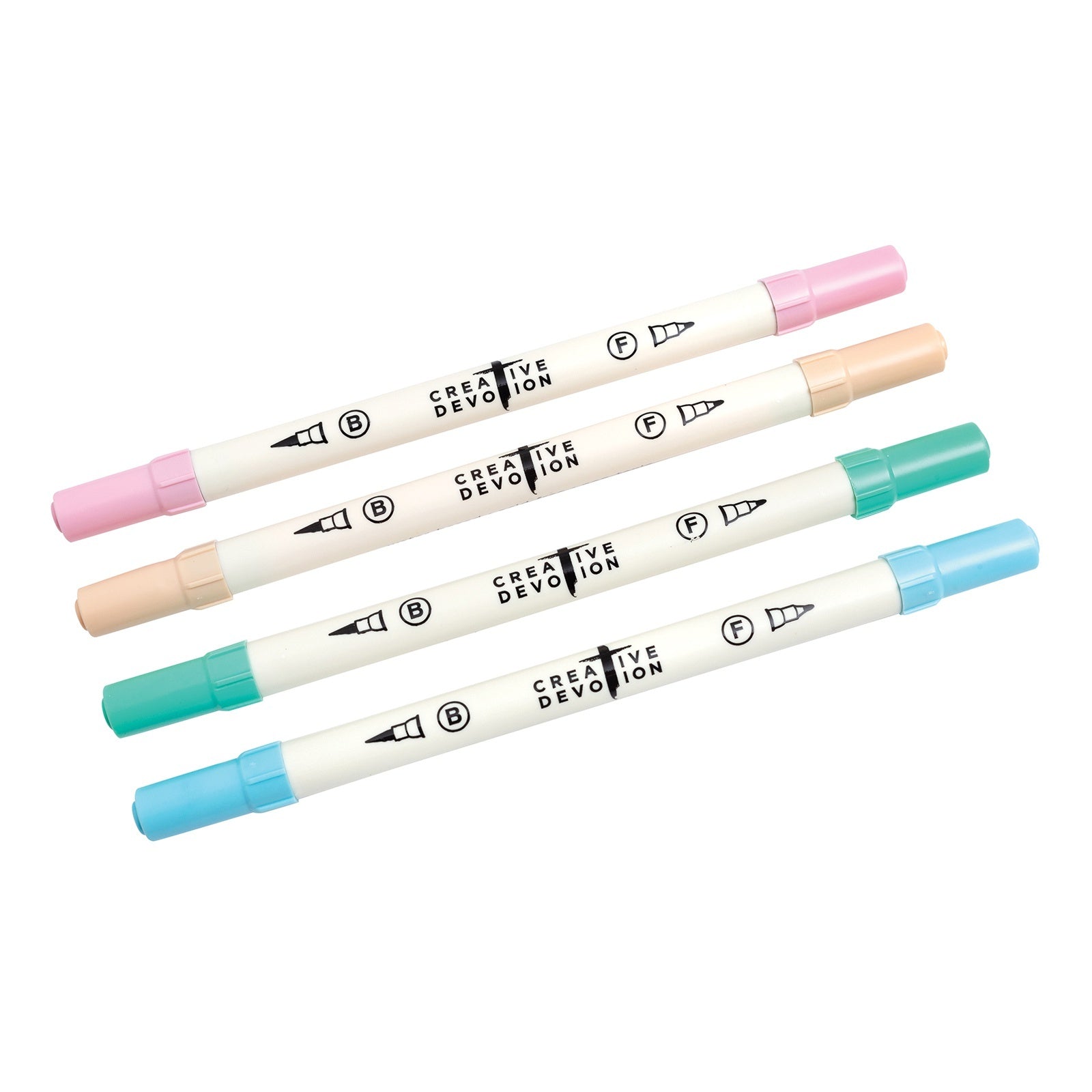 American Crafts Creative Devotion Dual Tip Brush Markers 4/Pkg - Soft