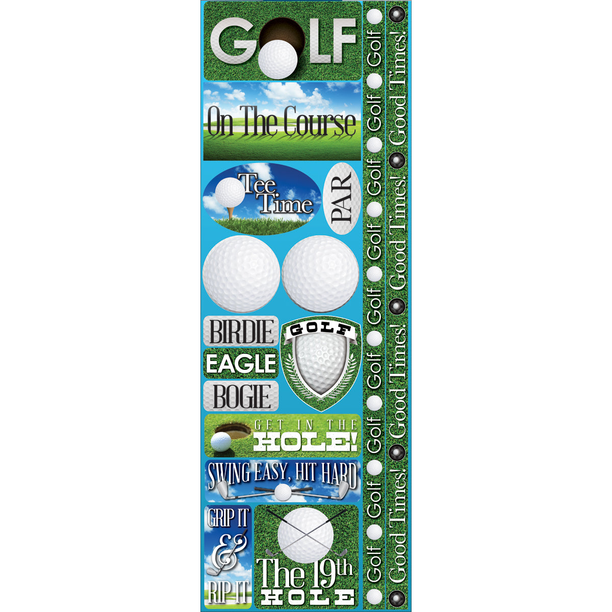 Reminisce Signature Series Cardstock Combo Sticker 4.25"X12" - Golf