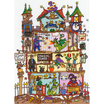 Bothy Threads Cut Thru' Magic School Cross Stitch Kit - 26cm x 36cm