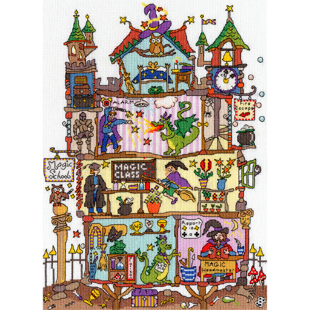 Bothy Threads Cut Thru' Magic School Cross Stitch Kit - 26cm x 36cm