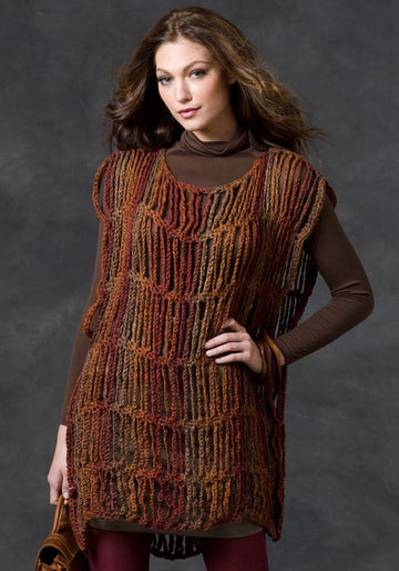 Drop Stitch Tunic in Red Heart Boutique Midnight - LW2898 - Downloadable PDF