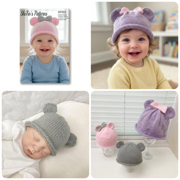 Baby Bear Hat Knitting Pattern #453