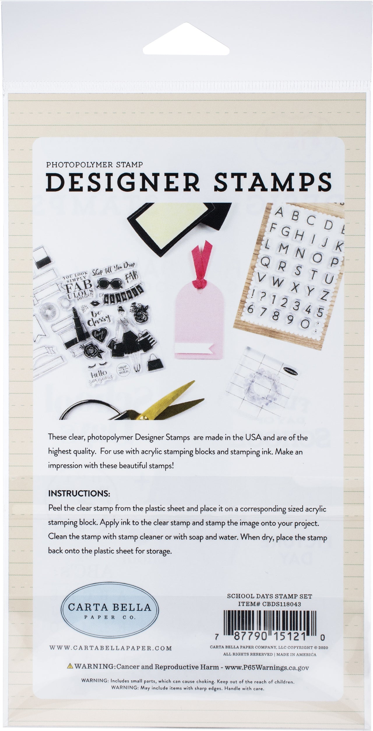 Echo Park Paper Carta Bella Stamps - School Days