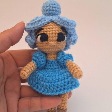 Blue Rainbow Crochet Doll 3 Levels in 1