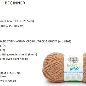 Welted Rib Cowl in Lion Brand Basic Stitch Anti Microbial Thick&Quick - M23003BSAMTQ - Downloadable PDF