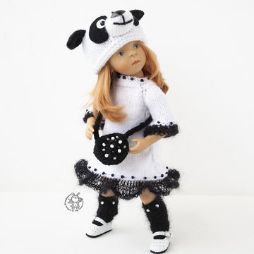 Panda outfit for 13" doll