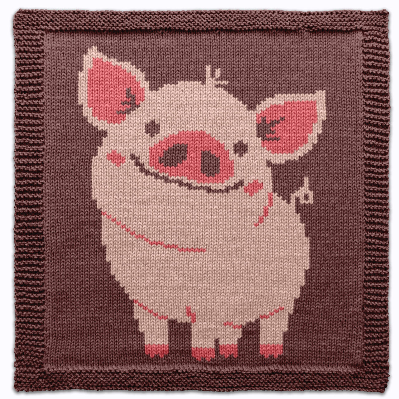 Piggy Square Knitting Pattern, Little Pink Porker