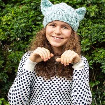 Cabled Cat Ears Hat