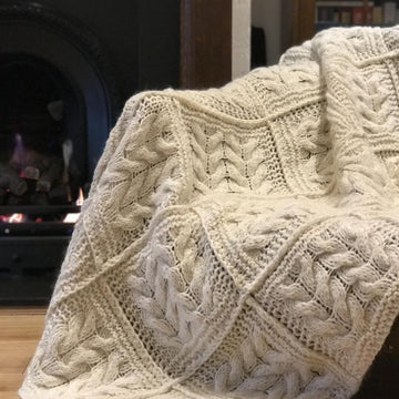Cable Squares Afghan and Cushion Cover