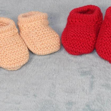 Baby Simple Aran Circular Slippers