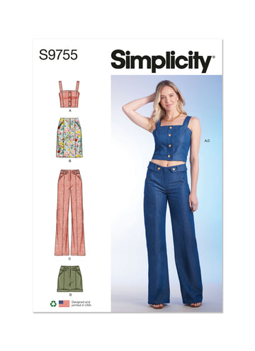 Simplicity Misses' Top, Skirt, Pants and Shorts S9755 - Sewing Pattern